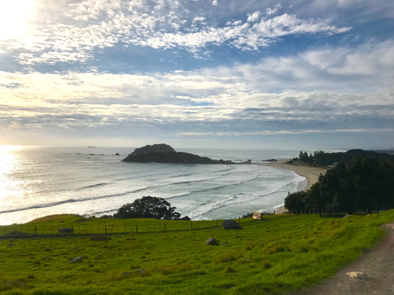 View from the top of Mount Maunganui over the beach
